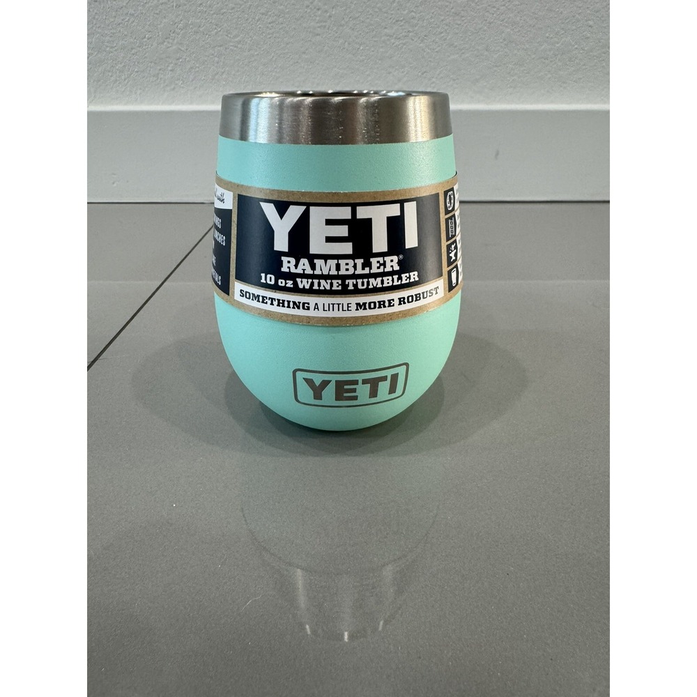 Yeti Rambler 10 oz Wine Tumbler, Agua Green, Stainless Steel